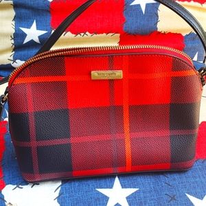 Kate Spade brightwater drive woodland plaid purse